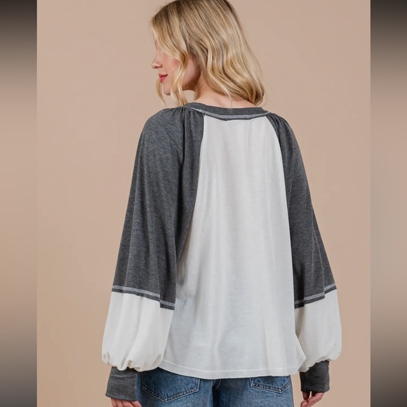 Color Block Contrast Knit Sweatshirt - Picture 5 of 6